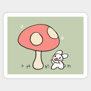 Giant mushroom and bunny Sticker